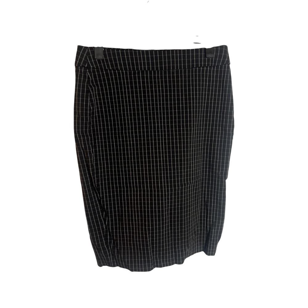 Elle Wm Sm Black White Grid Pencil Skirt Corpgoth Grunge Twee Dark Academia Vtg